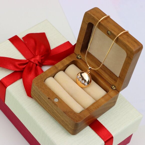 "Round Rose Gold Pendant with Zigzag White Crystal Accent Design, XPPT1255 - Picture 9 of 12